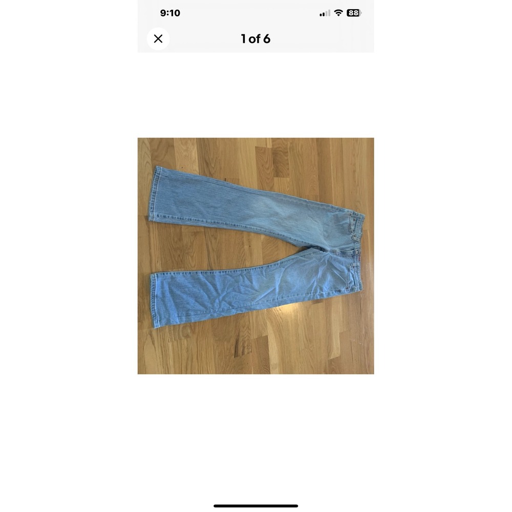 Levis 519 Low Flare Jeans Light Wash Blue‎ Denim Juniors Size 11 M Low Rise